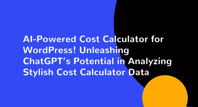 AI powered Cost Calculator Wordpress