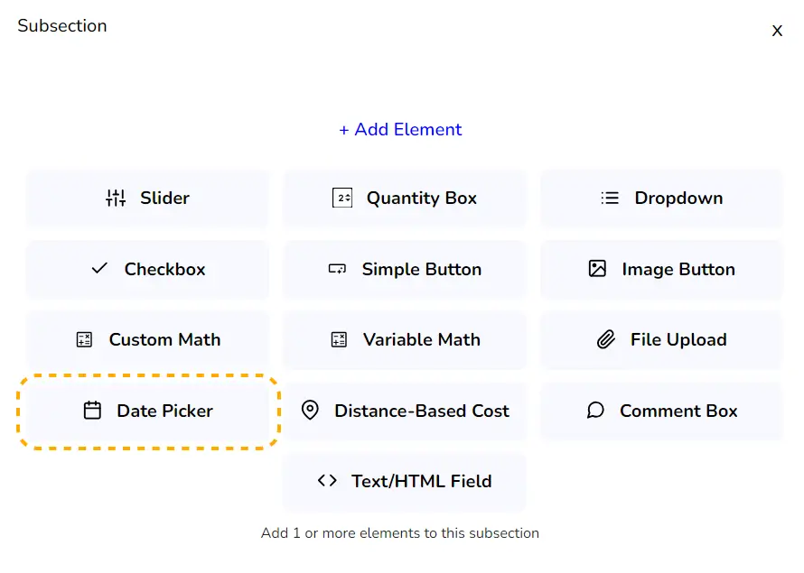 Date Picker step 2