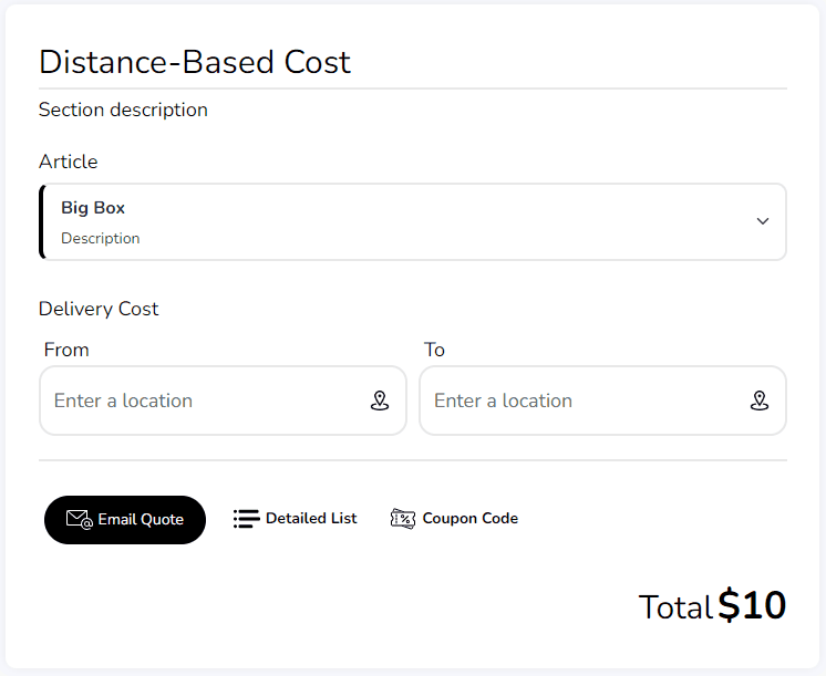 Distance Based Cost