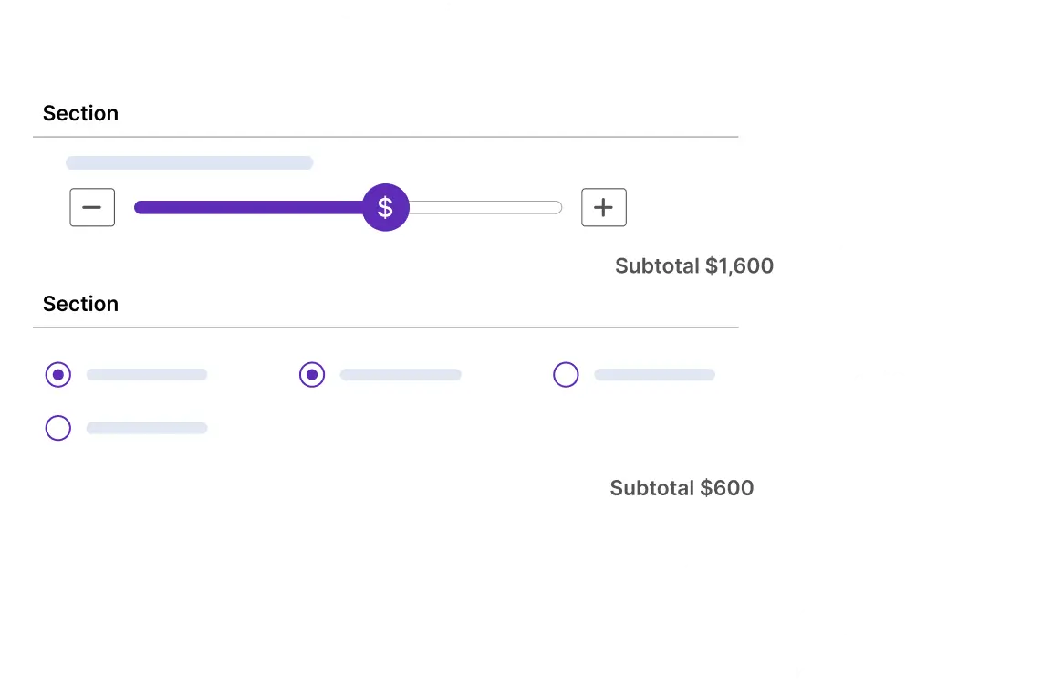 infographics section subtotals