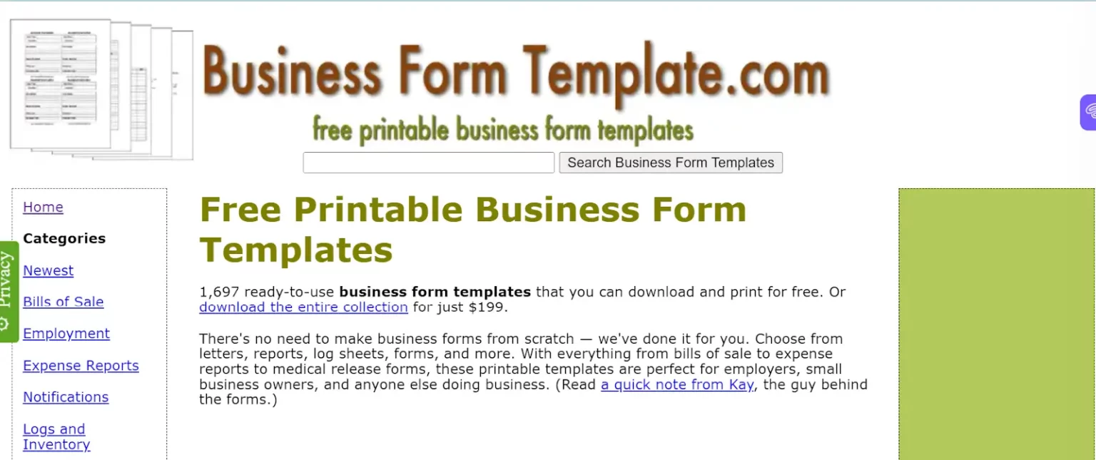 Business Form Template