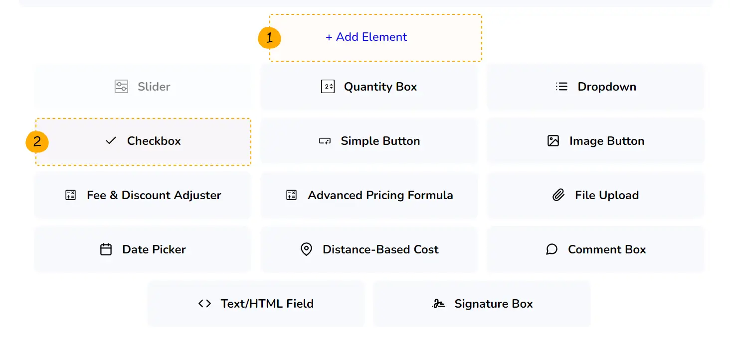 add element checkbox