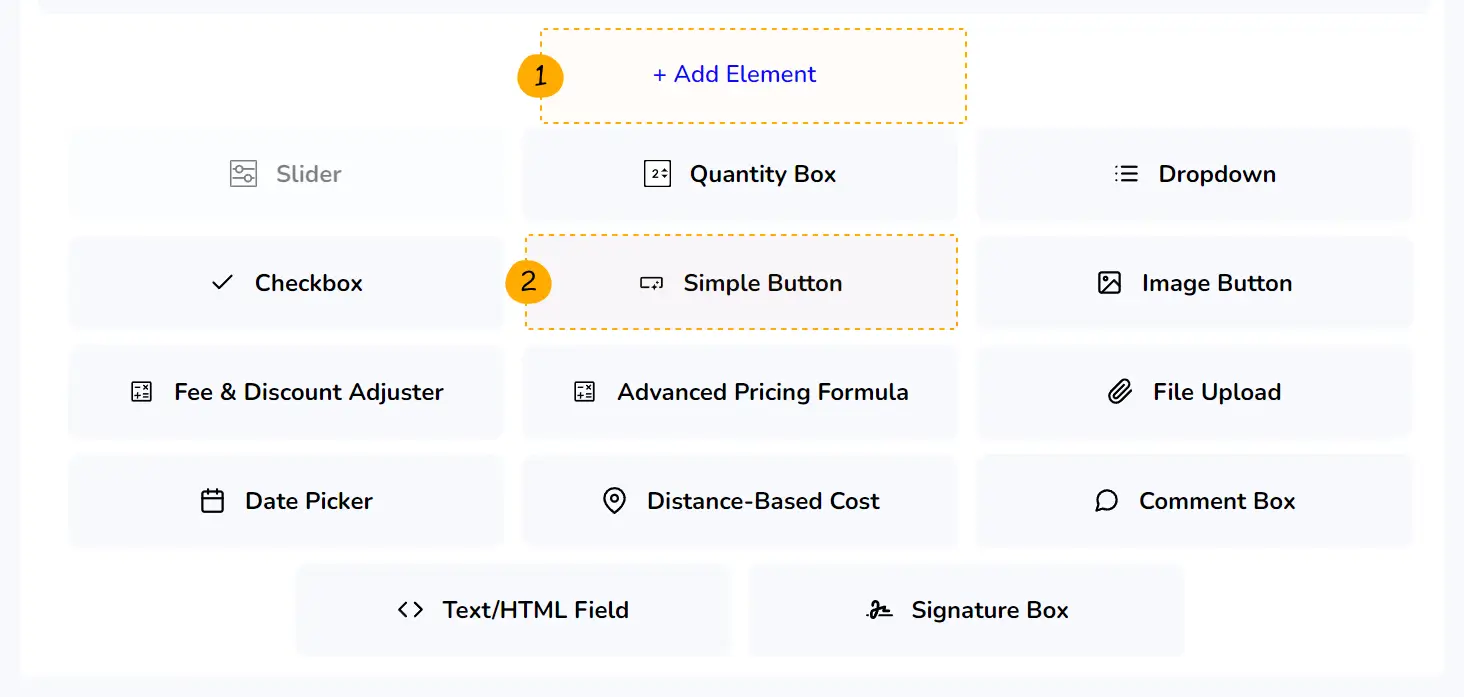 add element simple button