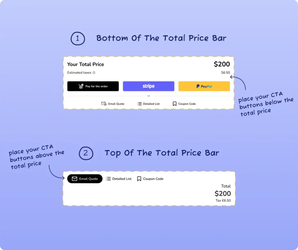 CTA Button Placement on Templates