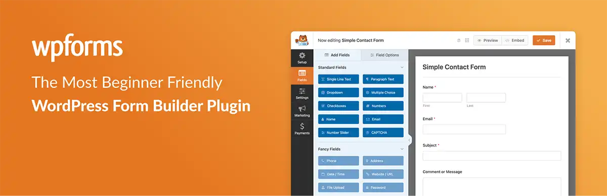 WPForms: for businesses that need several types of forms