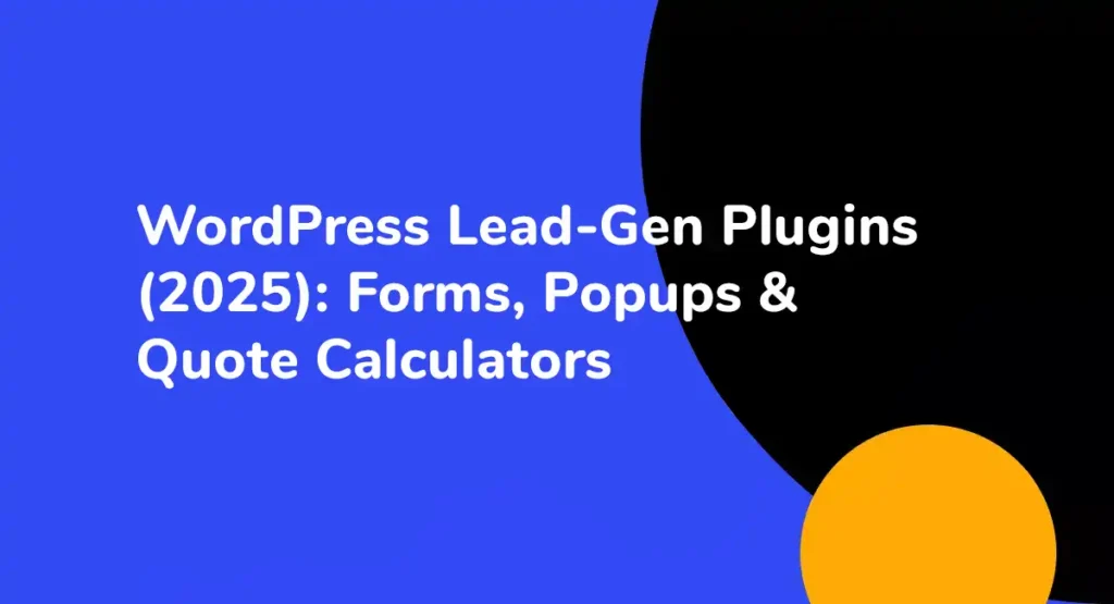 WordPress Lead Gen Plugins 2025