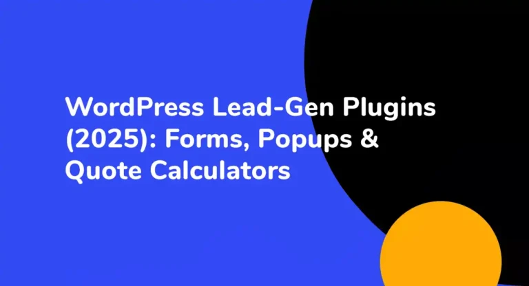 WordPress Lead Gen Plugins 2025