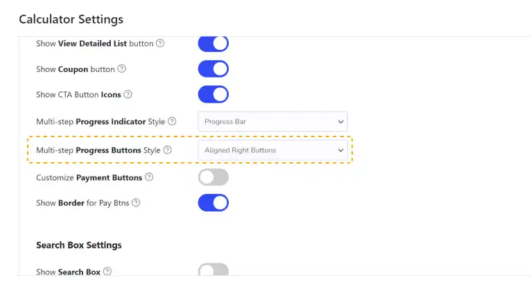 Multi step progress buttons style